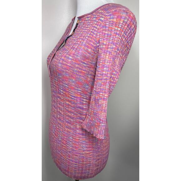 Sundance Legends 3/4 Sleeve Pink Spacedye Top, Medium - Picture 4 of 7